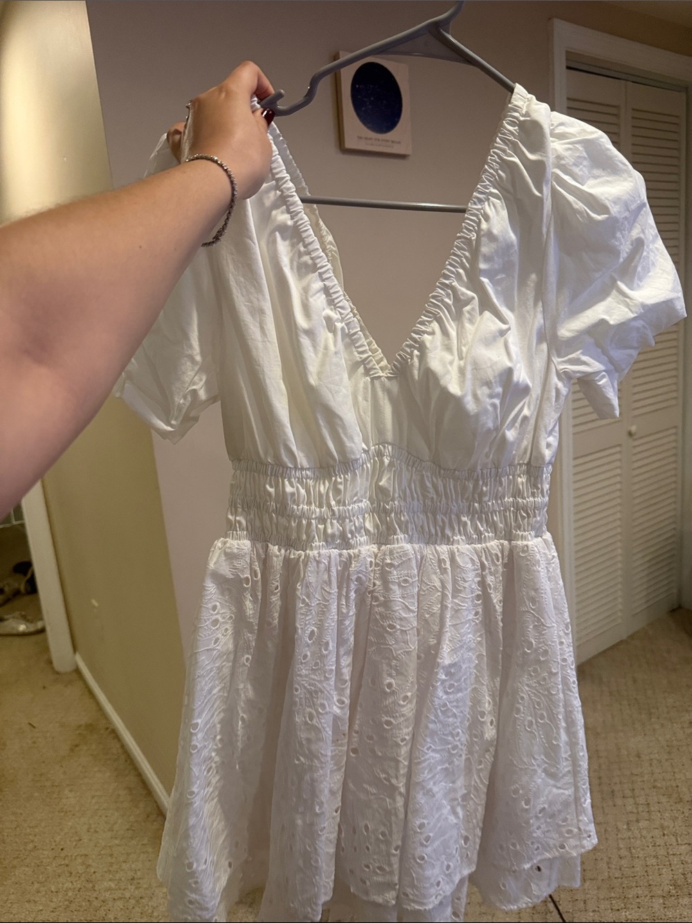 Lilly Pulitzer White Eyelet Smocked Mini Dress